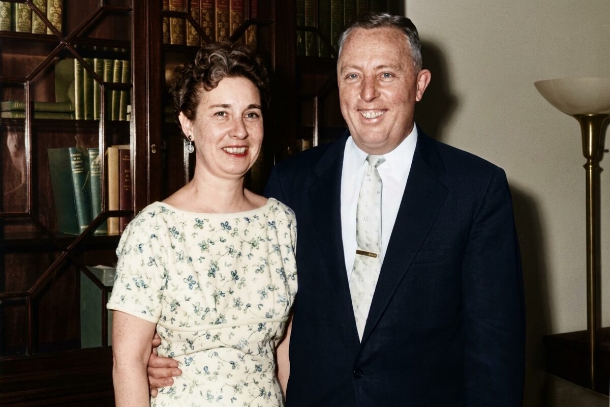Restored and colorized family portrait